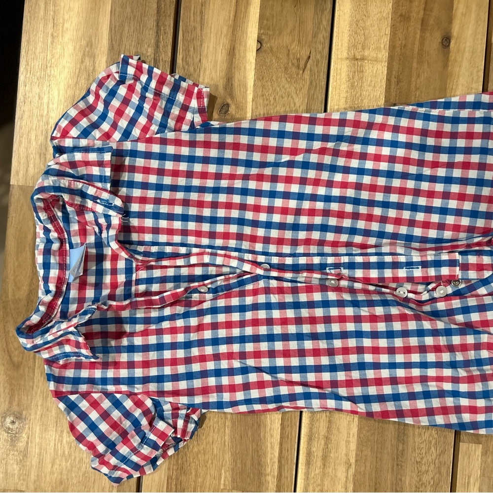 Baby boy button down romper